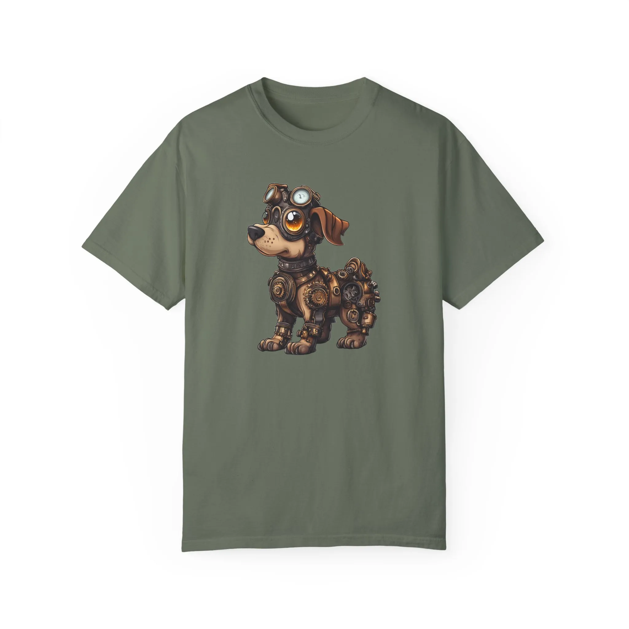 Steampunk Dog Unisex Garment-Dyed T-Shirt - Image 25