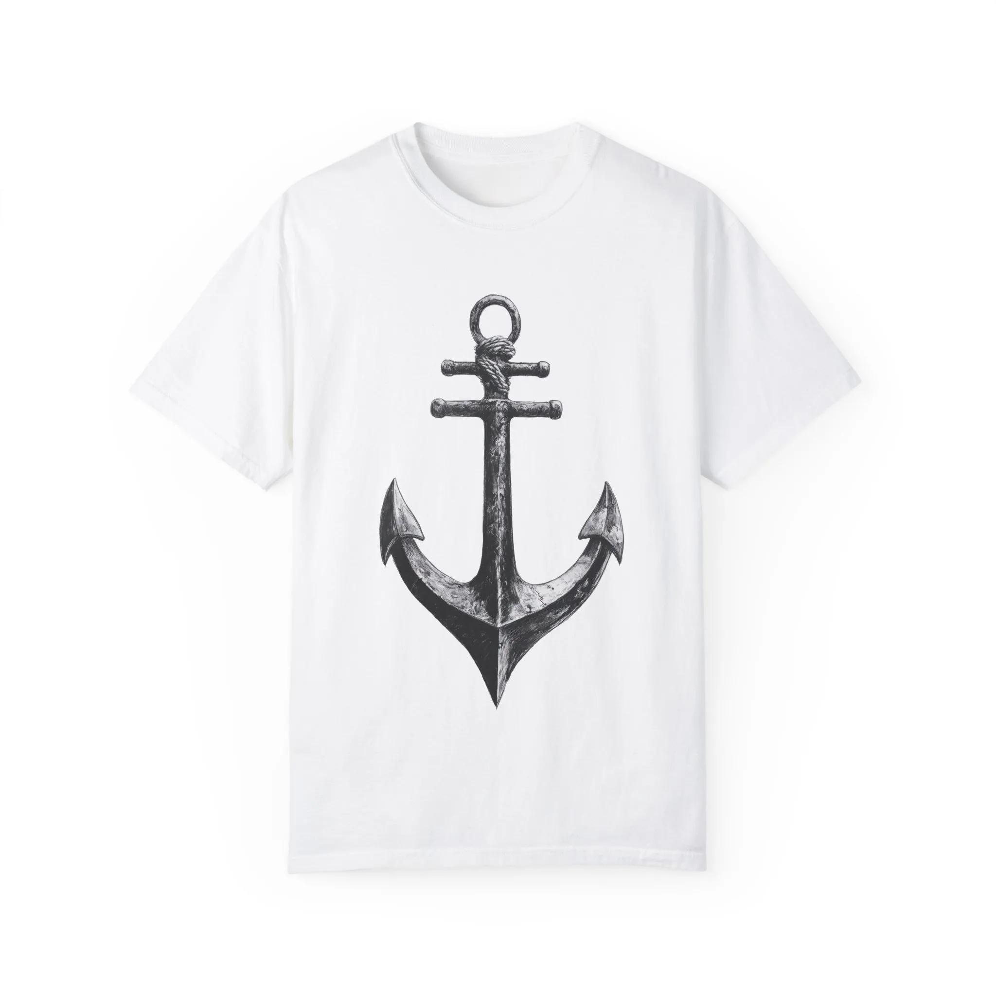 Nautical Anchor Unisex Garment-Dyed T-shirt | Casual Marine Style Wear - Image 2