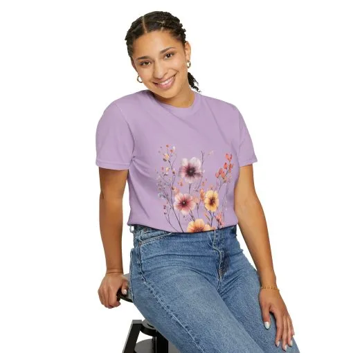 Floral Garden Unisex Garment-Dyed T-Shirt - Perfect for Spring and Casual Wear - Image 36