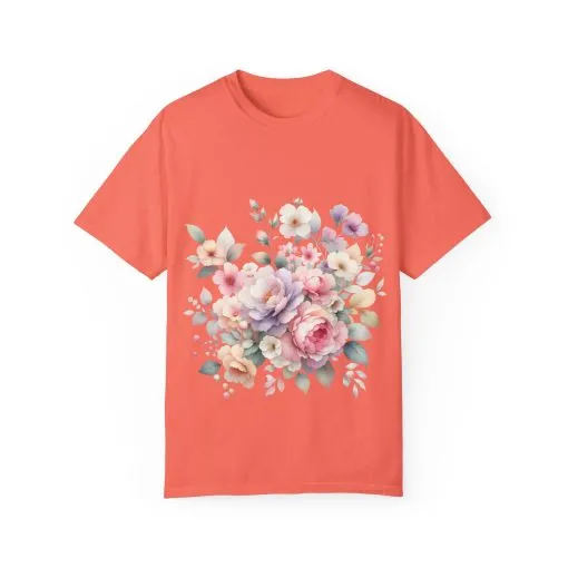 Floral Bliss Unisex Garment-Dyed T-Shirt – Perfect for Spring Celebrations and Everyday Wear - Image 9
