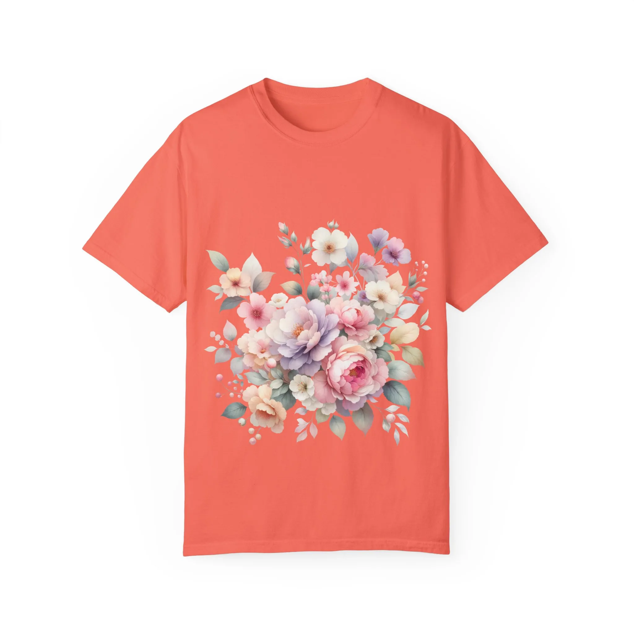 Floral Bliss Women's Garment-Dyed T-Shirt – Perfect for Spring Celebrations and Everyday Wear - Image 9