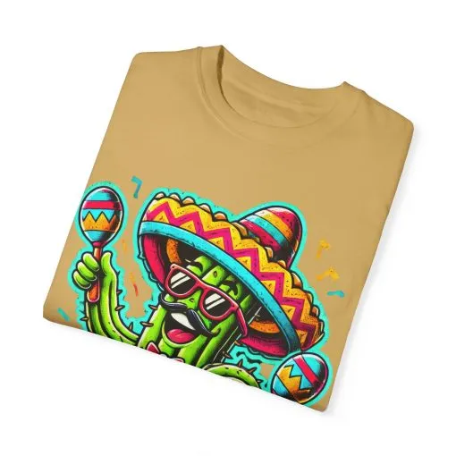Fiesta Time Cactus T-Shirt - Unisex Garment-Dyed Tee for Celebration Lovers - Image 10