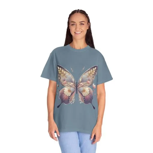 Butterfly Wings Unisex Garment-Dyed T-Shirt - Nature-Inspired Design - Image 23