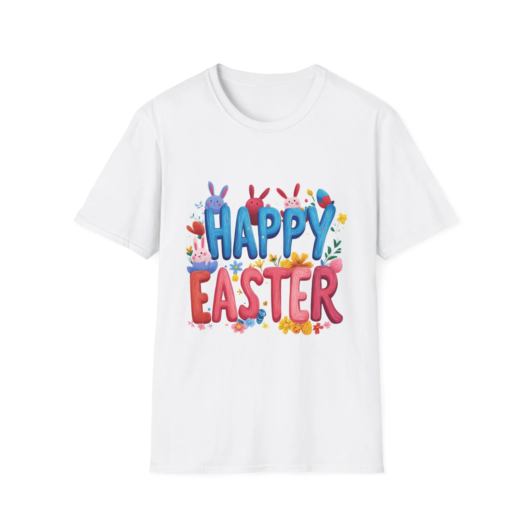 Easter Joy Unisex Softstyle T-Shirt - Spring Floral Design - Image 6