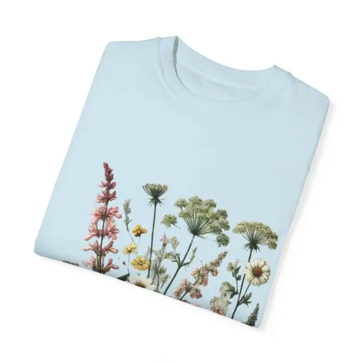 Botanical Print Unisex Garment-Dyed T-Shirt | Eco-Friendly Floral Tee for Nature Lovers - Image 18