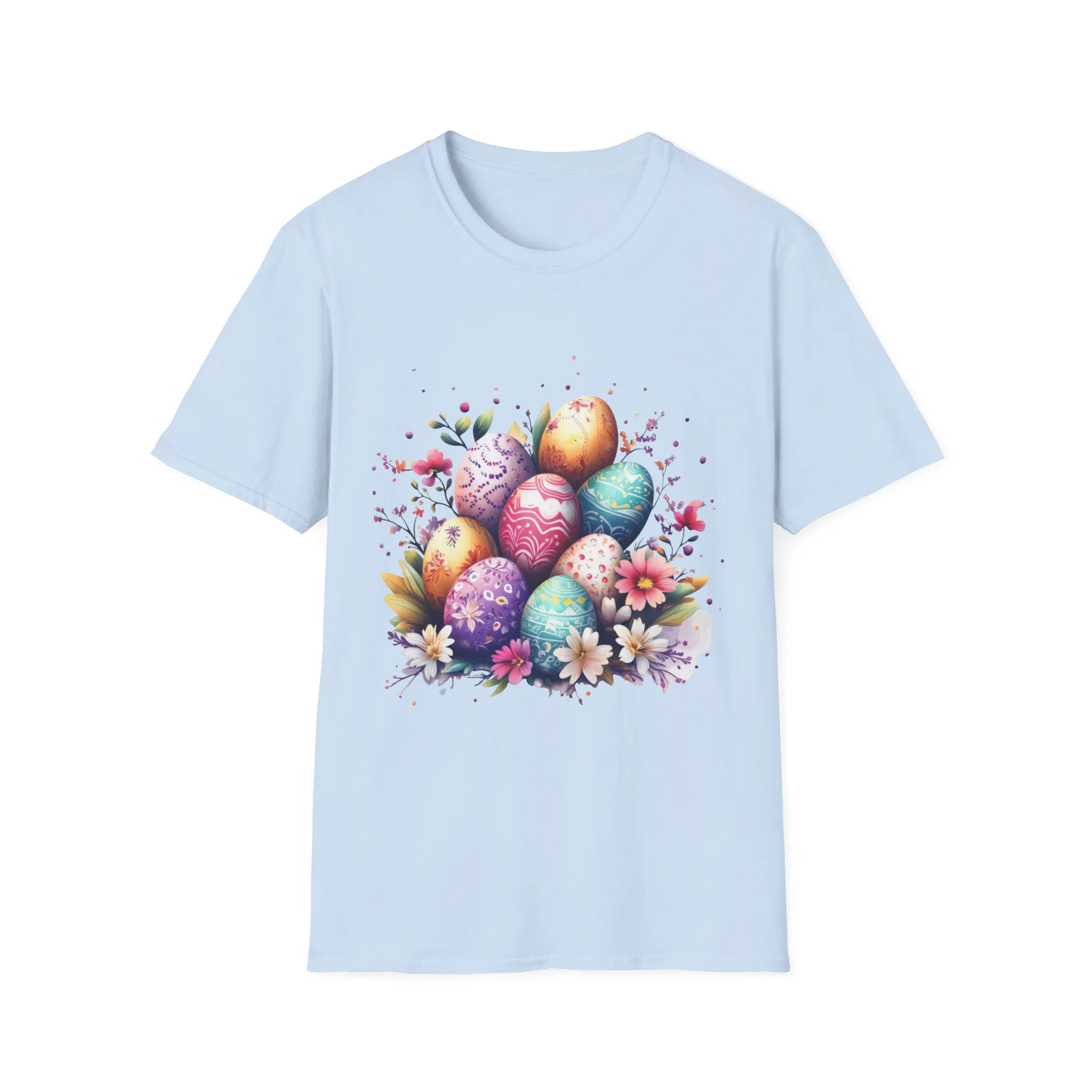 Easter Egg Floral Unisex Softstyle T-Shirt - Vibrant Spring Design - Image 31