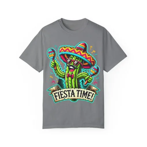 Fiesta Time Cactus T-Shirt - Unisex Garment-Dyed Tee for Celebration Lovers - Image 13