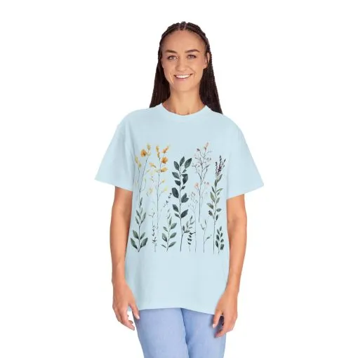 Floral Garden Unisex Garment-Dyed T-Shirt - Nature-Inspired Tee - Image 16