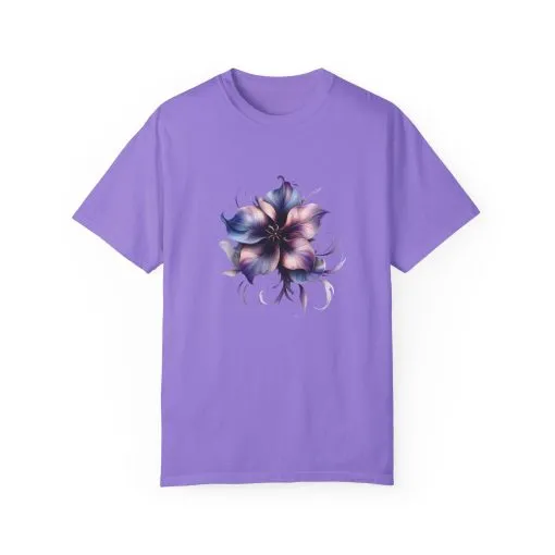 Floral Unisex Garment-Dyed T-Shirt - Vibrant Flower Design for Nature Lovers - Image 9