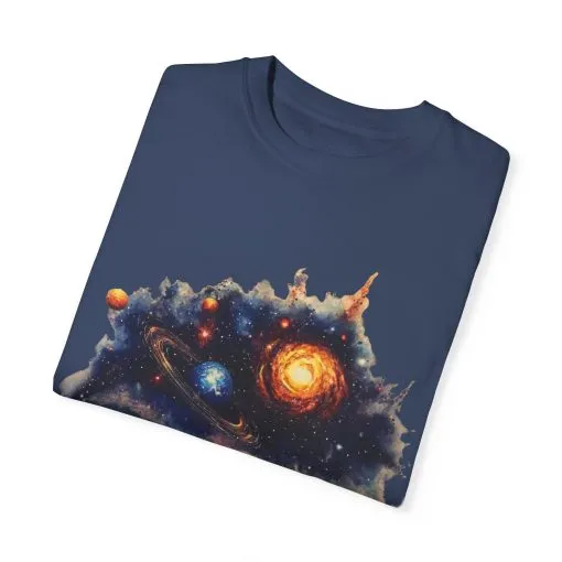 Cosmic Adventure Unisex Garment-Dyed T-Shirt - Space-Themed Graphic Tee - Image 30