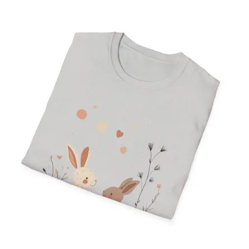 Spring Bunny Love Unisex Softstyle T-Shirt - Cute Floral Design for Easter Celebrations - Image 10