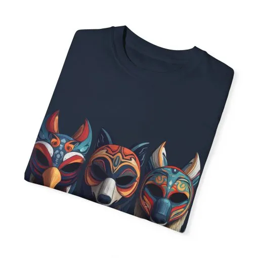 Tribal Mask Unisex Garment-Dyed T-Shirt | Artistic & Colorful Graphic Tee - Image 42