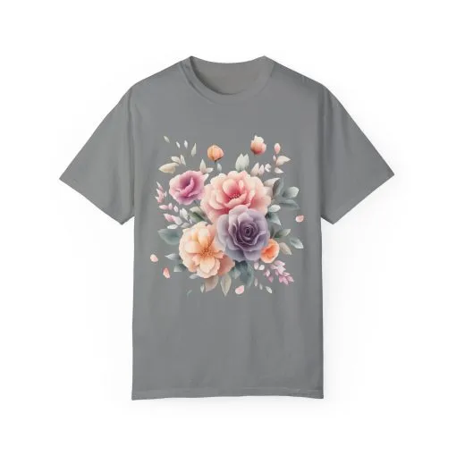 Floral Garden Unisex Garment-Dyed T-Shirt | Soft and Stylish Tee for Spring and Summer Occasions - Image 29