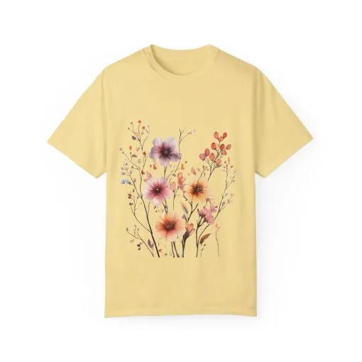 Floral Garden Unisex Garment-Dyed T-Shirt - Perfect for Spring and Casual Wear - Image 21