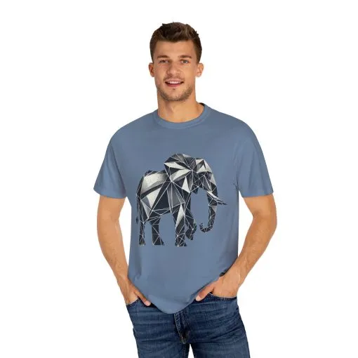 Geometric Elephant Unisex Garment-Dyed T-Shirt - Image 11