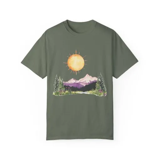Sunrise Mountain Unisex T-shirt - Nature Lovers Tee - Image 17