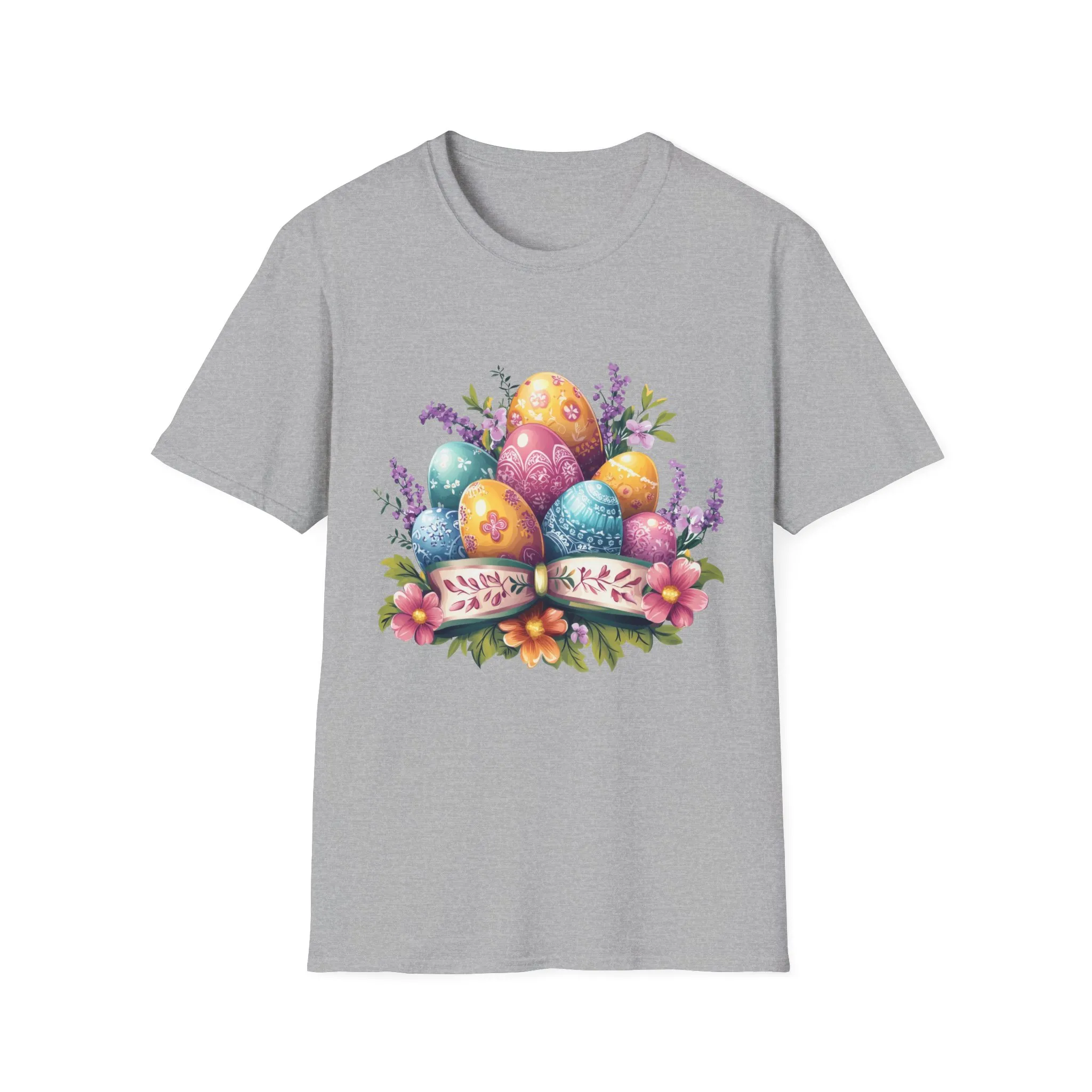 Easter Floral Eggs Unisex Softstyle T-Shirt - Image 9