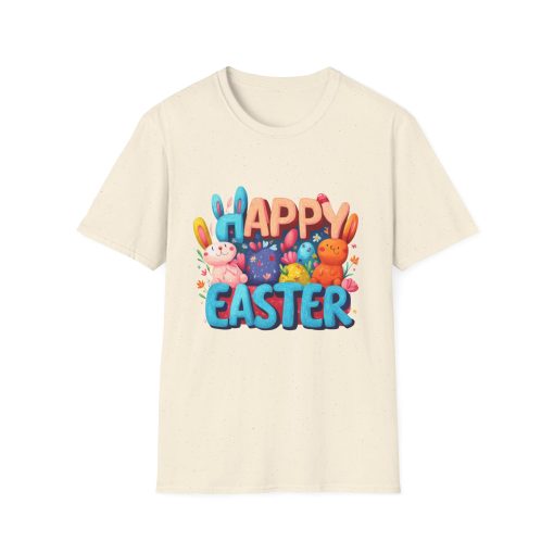 Happy Easter Unisex Softstyle T-Shirt - Fun Spring Bunny Design - Image 11