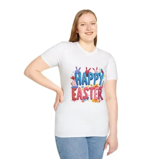 Easter Joy Unisex Softstyle T-Shirt - Spring Floral Design - Image 9