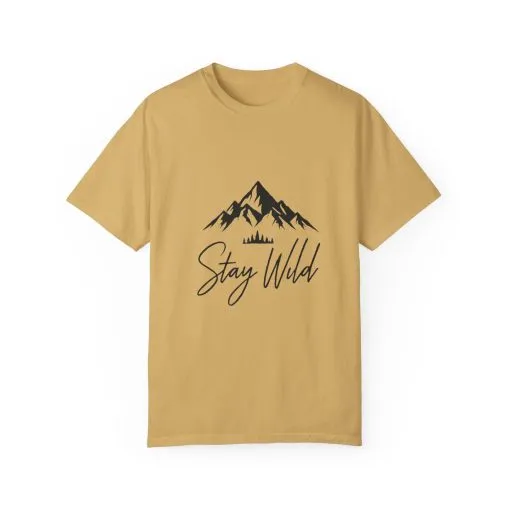 Stay Wild Unisex Garment-Dyed T-Shirt - Adventure & Nature Inspired - Image 9