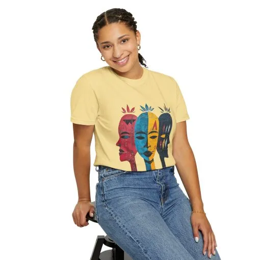 Vibrant Faces Unisex Garment-Dyed T-Shirt - Artistic Expression for Everyday Wear - Image 16