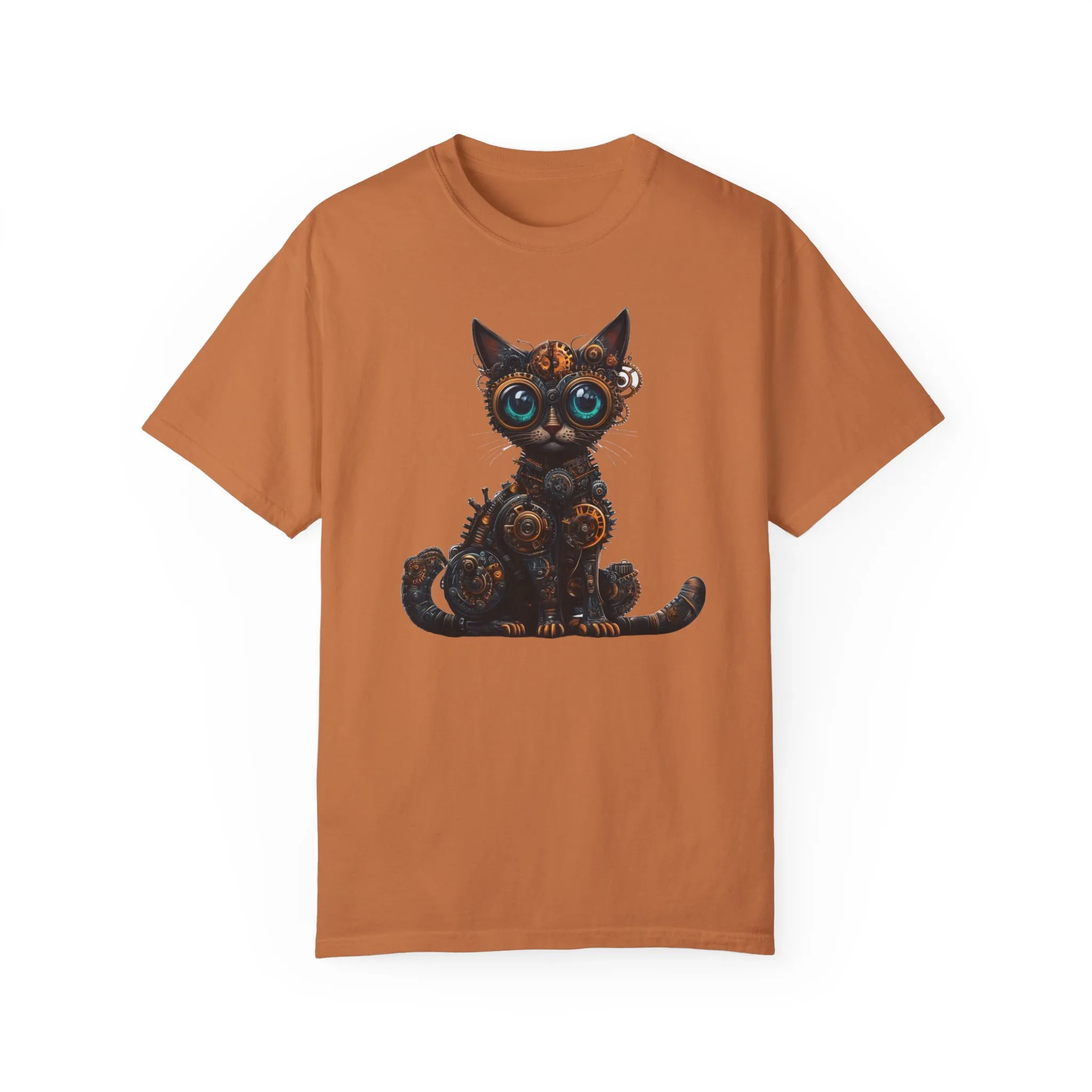 Steampunk Cat Unisex Garment-Dyed T-Shirt - Image 9