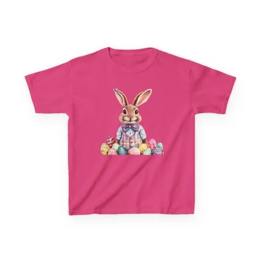 Easter Bunny Kids Heavy Cotton™ Tee - Cute Easter Celebration Shirt - Image 28