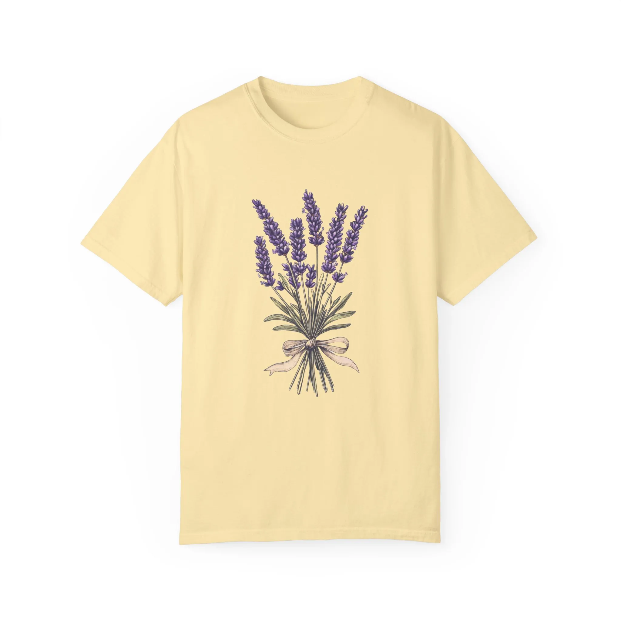 Lavender Bouquet Unisex Garment-Dyed T-Shirt - Nature-Inspired Tee for Relaxation and Everyday Comfort - Image 9