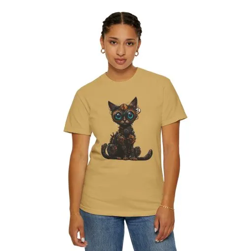 Steampunk Cat Unisex Garment-Dyed T-Shirt - Image 8