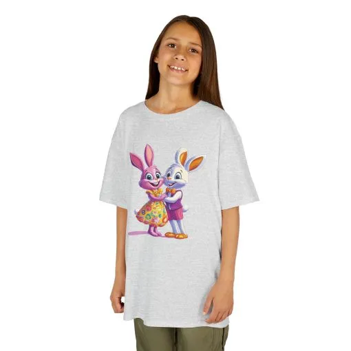 Cute Bunny Love Kids Heavy Cotton Tee - Adorable Cartoon Design for Spring Celebrations - Image 9