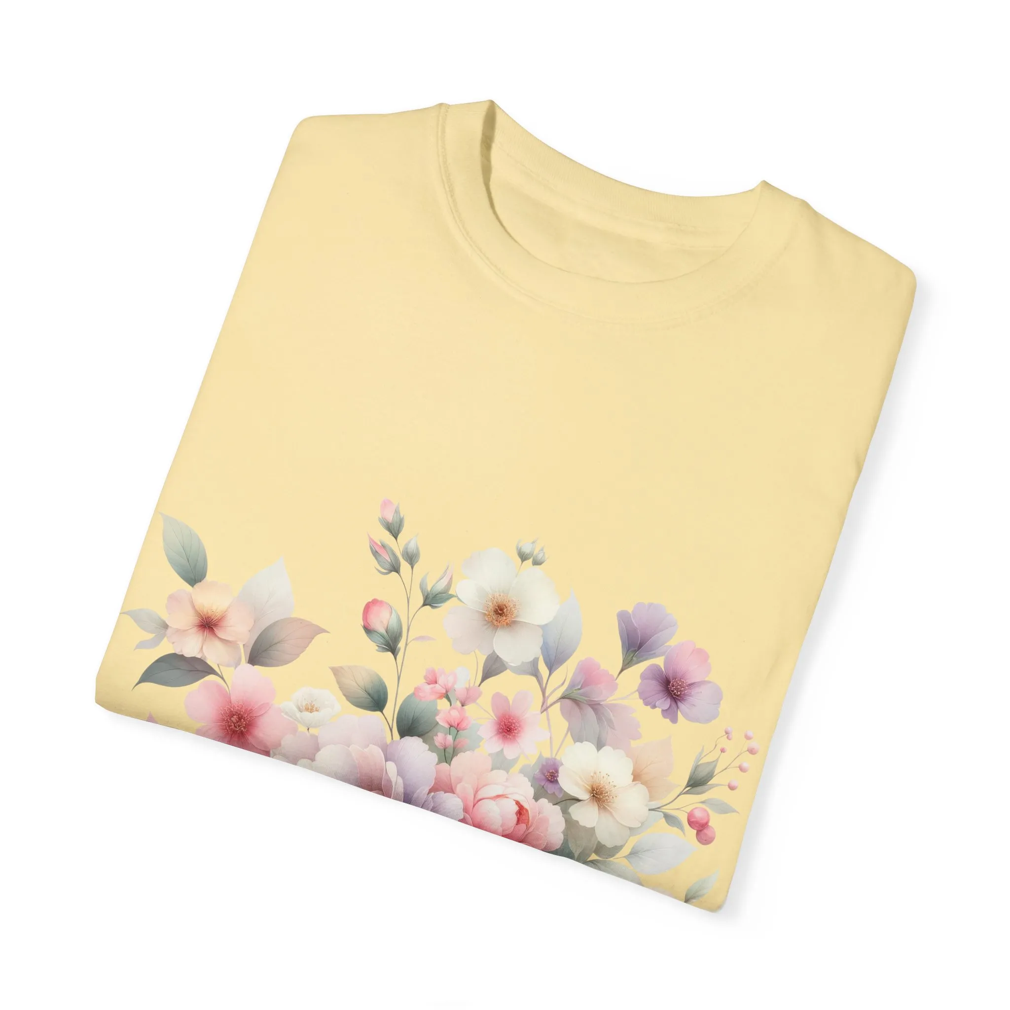 Floral Bliss Women's Garment-Dyed T-Shirt – Perfect for Spring Celebrations and Everyday Wear - Image 14