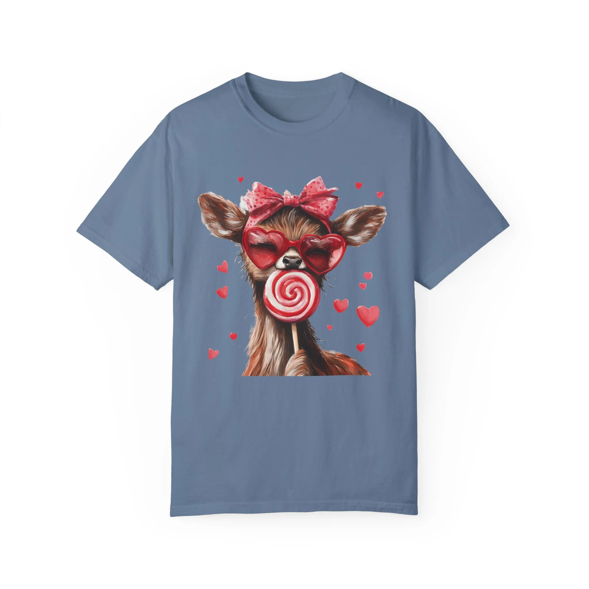 Cute Valentine’s Day Deer T-Shirt - Garment-Dyed Unisex Tee with Heart Design - Image 25