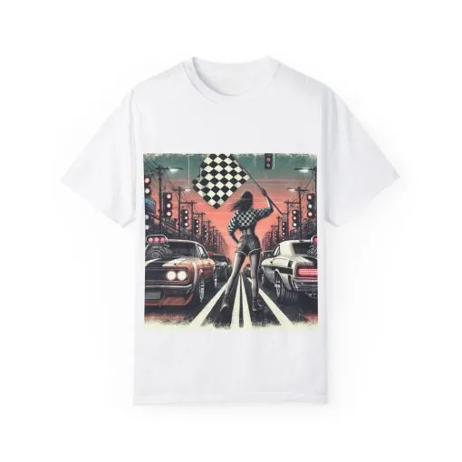 Retro Racing Flag T-Shirt - Unisex Garment-Dyed Tee for Car Enthusiasts - Image 5
