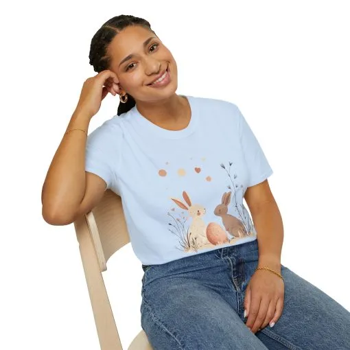 Spring Bunny Love Unisex Softstyle T-Shirt - Cute Floral Design for Easter Celebrations - Image 24