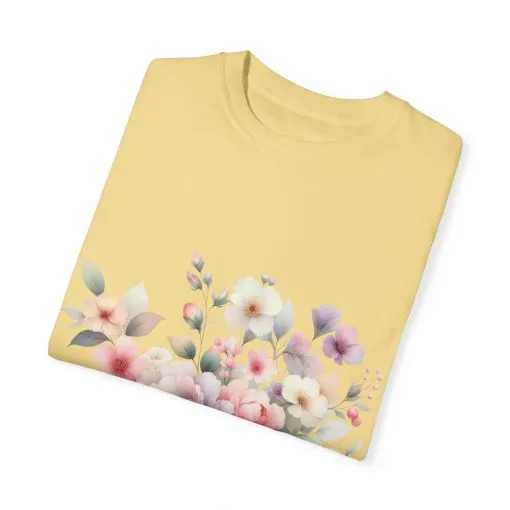 Floral Bliss Unisex Garment-Dyed T-Shirt – Perfect for Spring Celebrations and Everyday Wear - Image 22