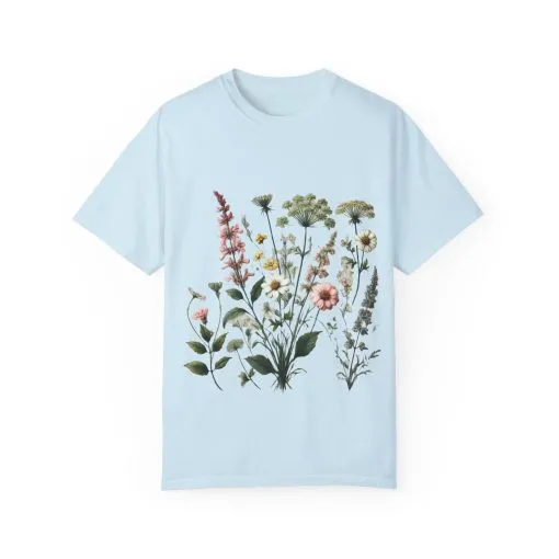 Botanical Print Unisex Garment-Dyed T-Shirt | Eco-Friendly Floral Tee for Nature Lovers - Image 17