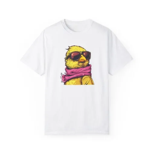 Cool Chick Unisex Garment-Dyed T-Shirt - Fun Bird Design - Image 2