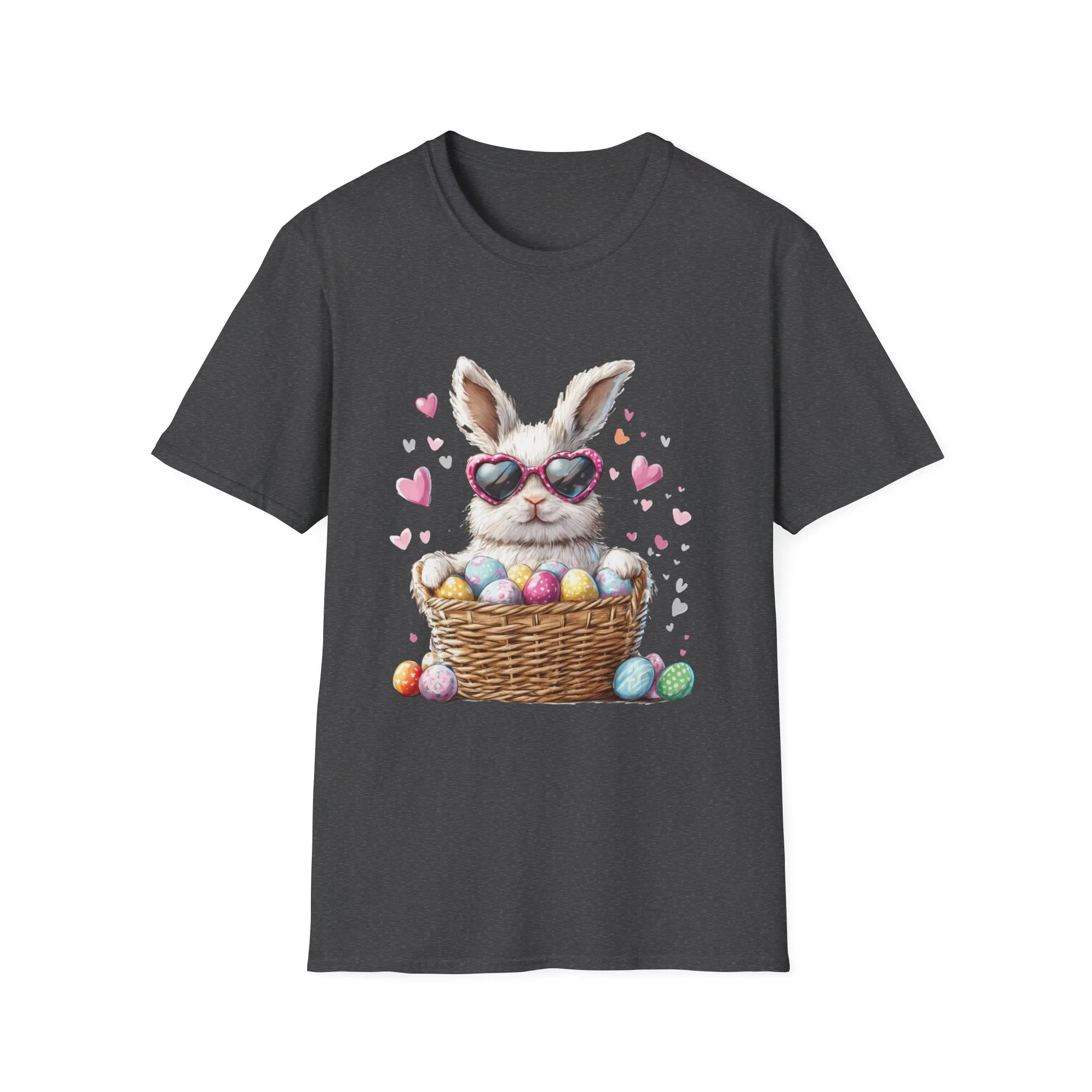 Cute Bunny Easter T-Shirt - Unisex Softstyle Tee with Colorful Egg Design - Image 31