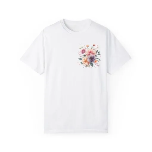 Floral Unisex Garment-Dyed T-shirt - Soft Summer Vibes - Image 2