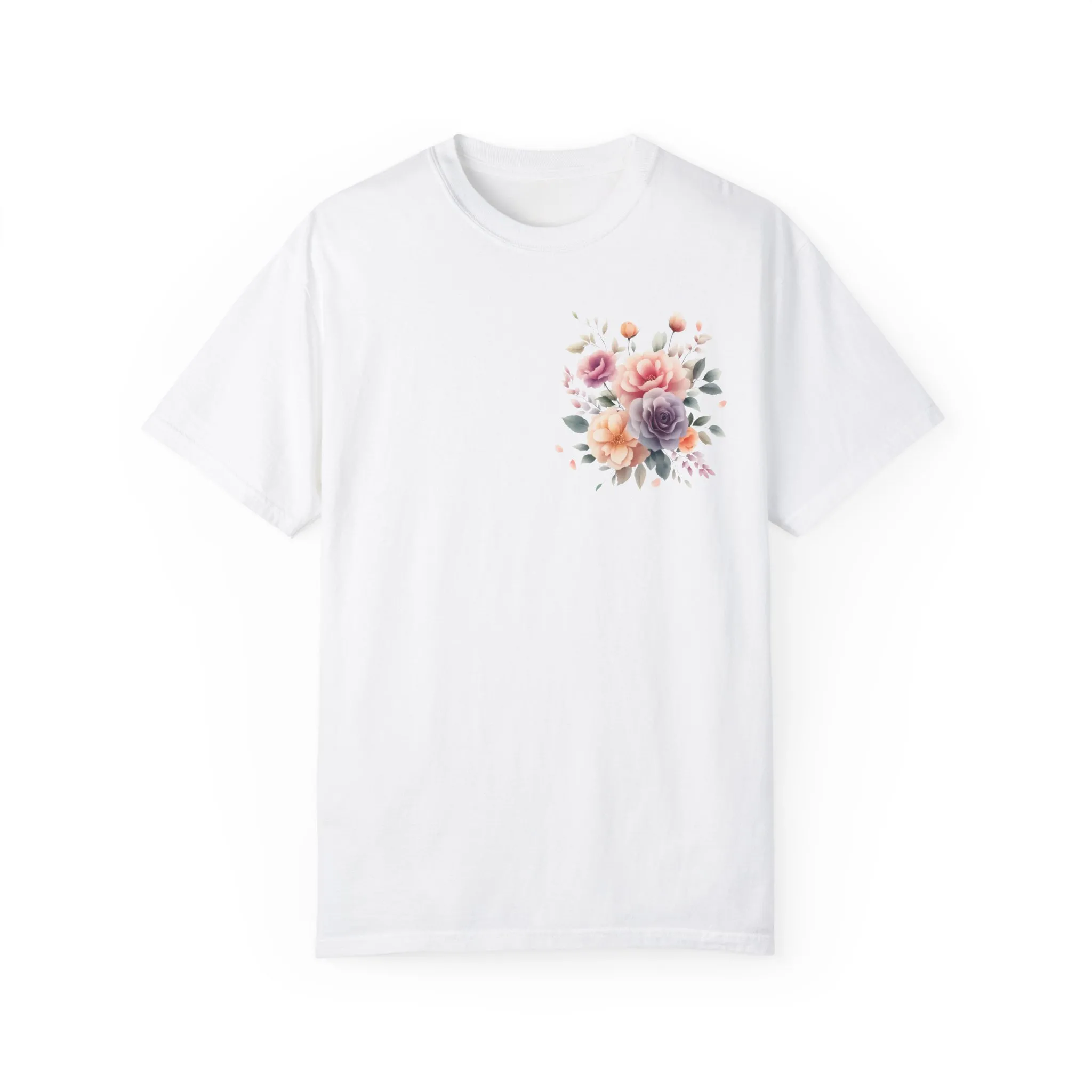 Floral Unisex Garment-Dyed T-shirt - Soft Summer Vibes - Image 2