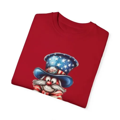 Patriotic Cat Unisex Garment-Dyed T-Shirt – Festive 4th of July Vibe - Image 18