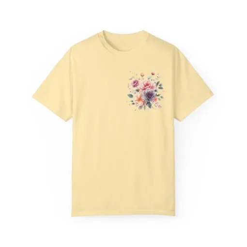 Floral Unisex Garment-Dyed T-shirt - Soft Summer Vibes - Image 13