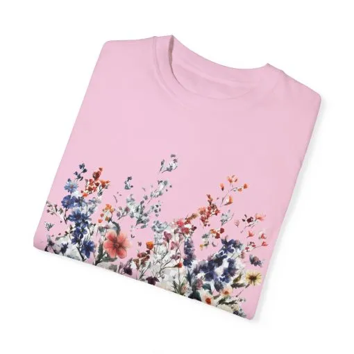 Floral Garden Unisex Garment-Dyed T-Shirt - Nature-Inspired Design - Image 34