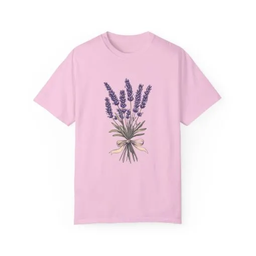 Lavender Bouquet Unisex Garment-Dyed T-Shirt - Nature-Inspired Tee for Relaxation and Everyday Comfort - Image 29