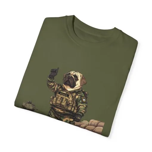 Military Pug Unisex Garment-Dyed T-Shirt - Funny Dog Graphic Tee for Pet Lovers - Image 17