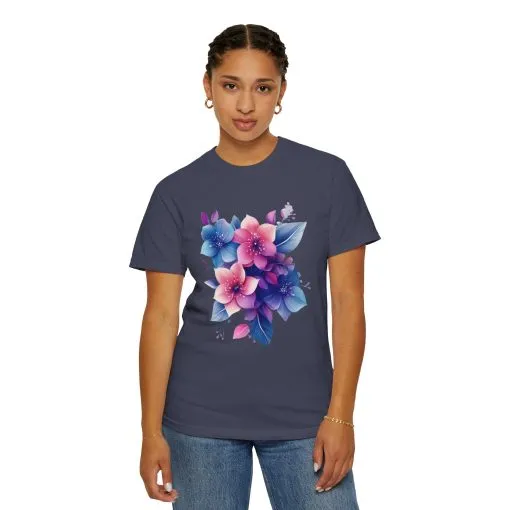 Floral Vibe Unisex Garment-Dyed T-Shirt | Comfortable, Stylish Tee for Nature Lovers - Image 27