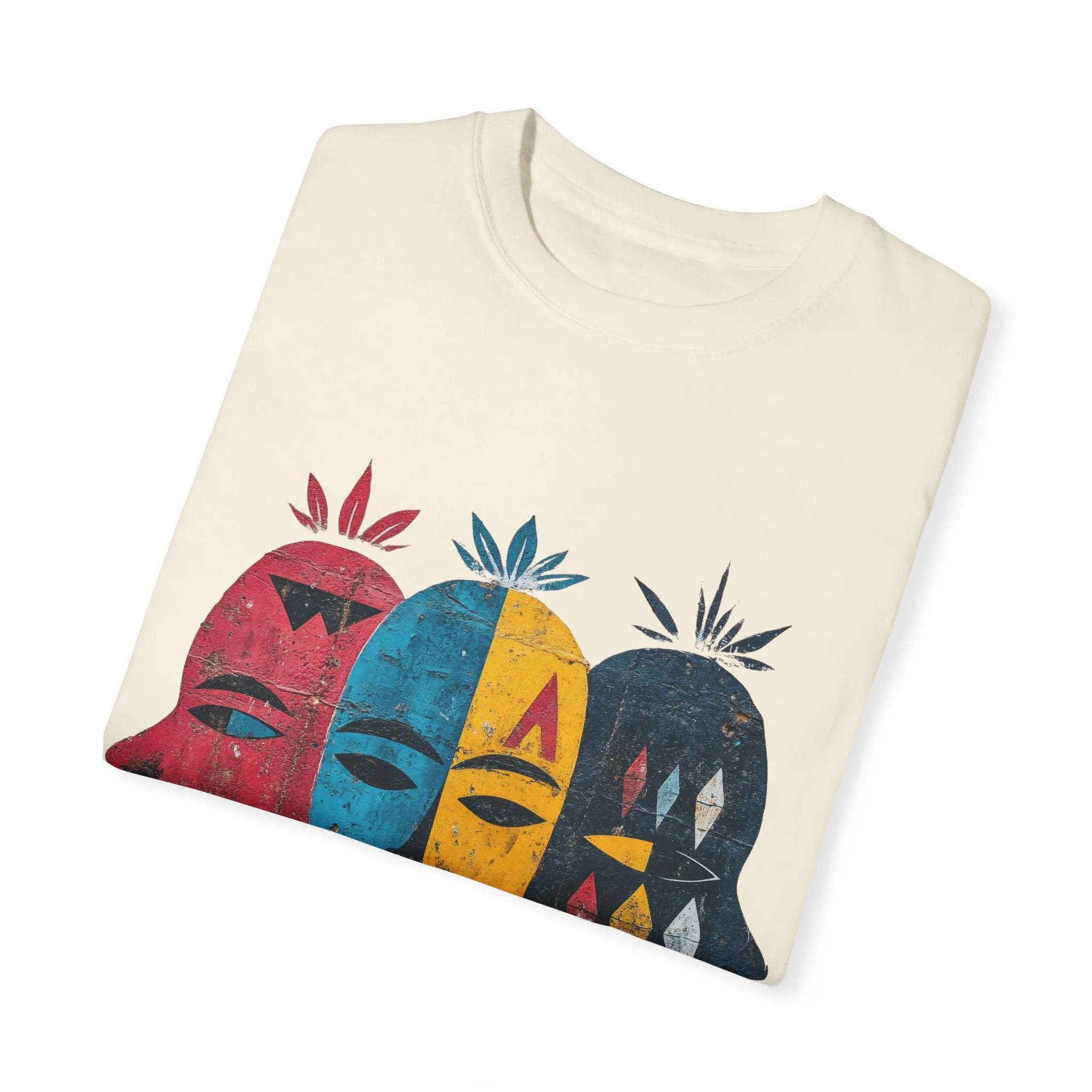 Vibrant Faces Unisex Garment-Dyed T-Shirt - Artistic Expression for Everyday Wear - Image 6
