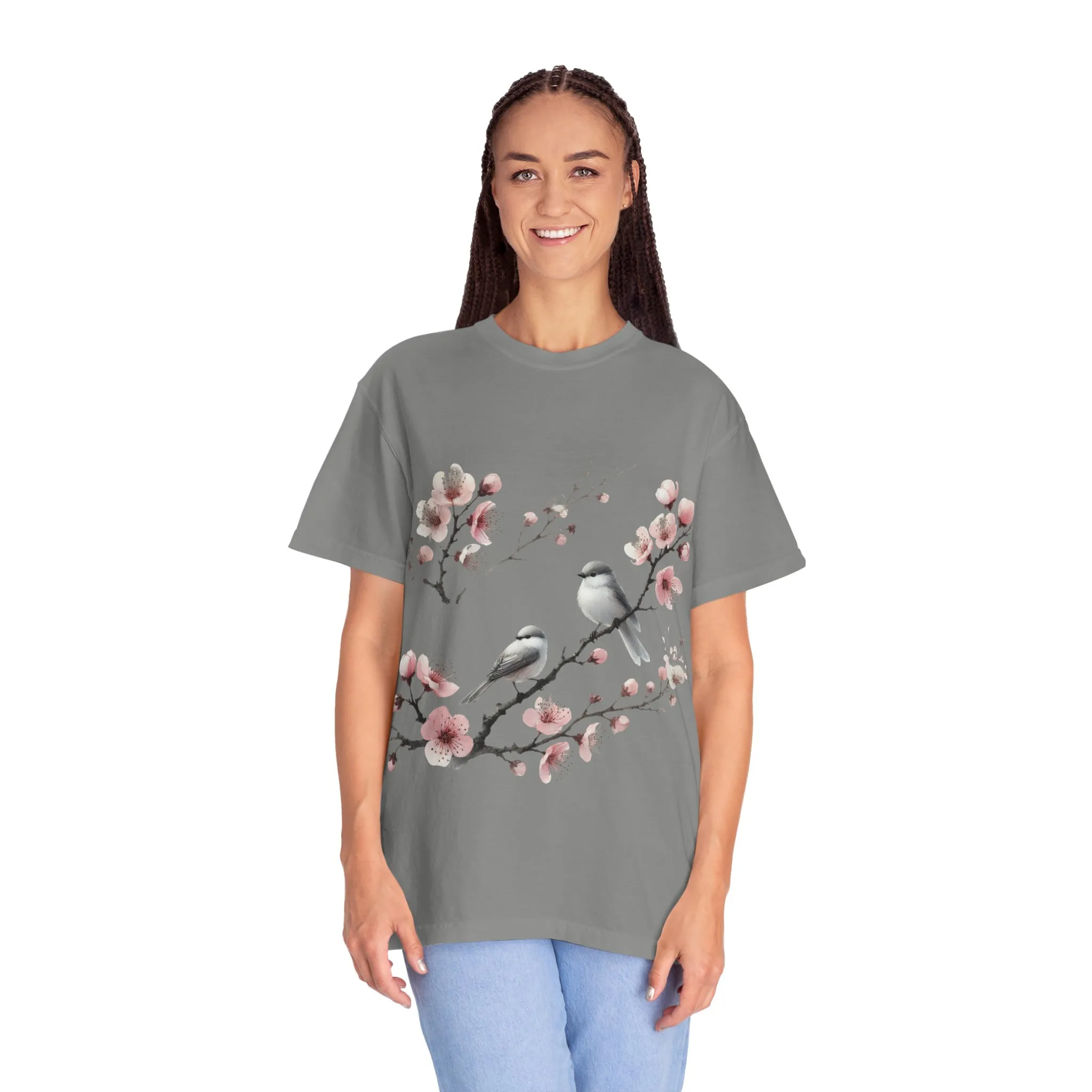 Spring Blossom Unisex T-Shirt - Floral Bird Design - Image 27