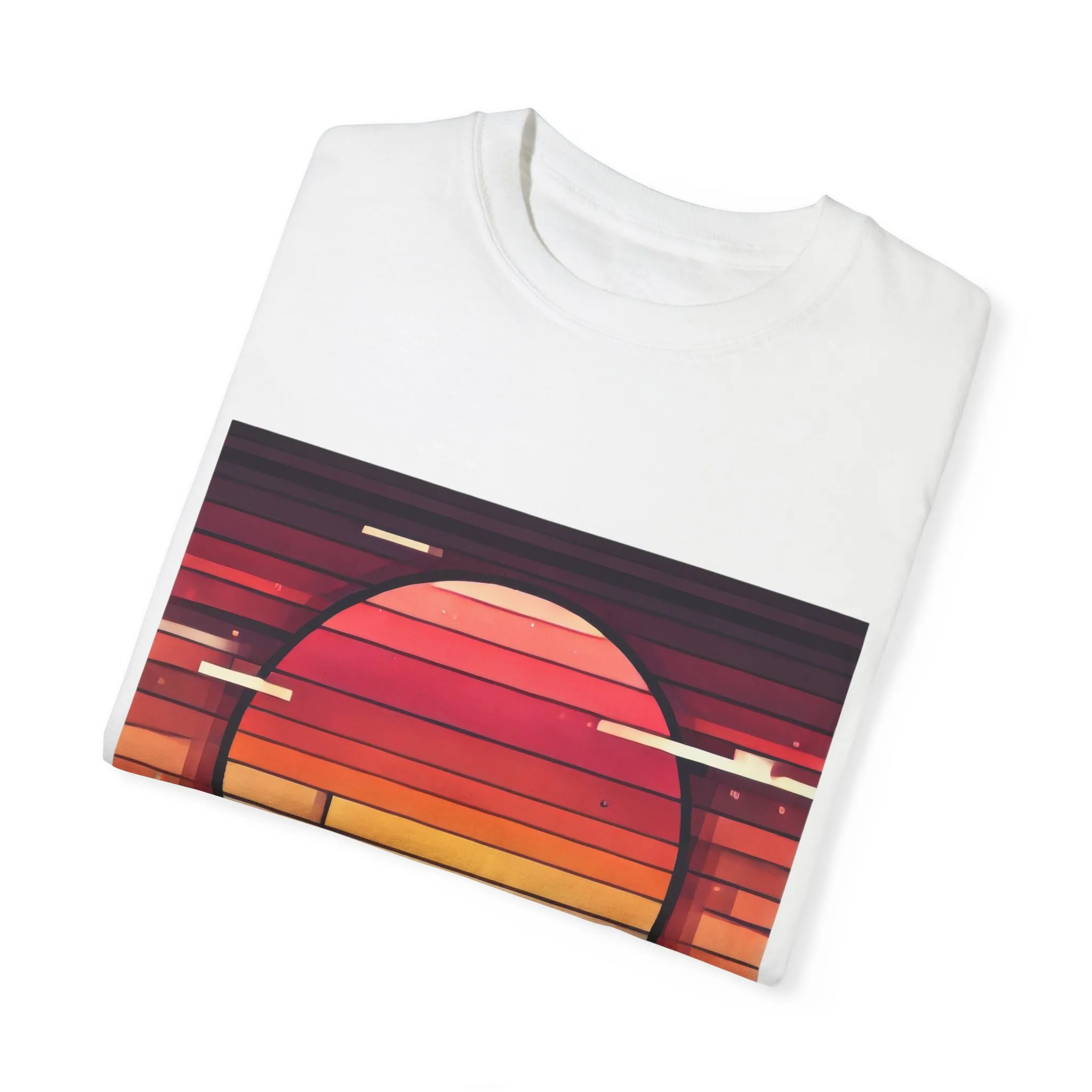 Retro Sunset Piano Unisex Garment-Dyed T-Shirt - Image 6