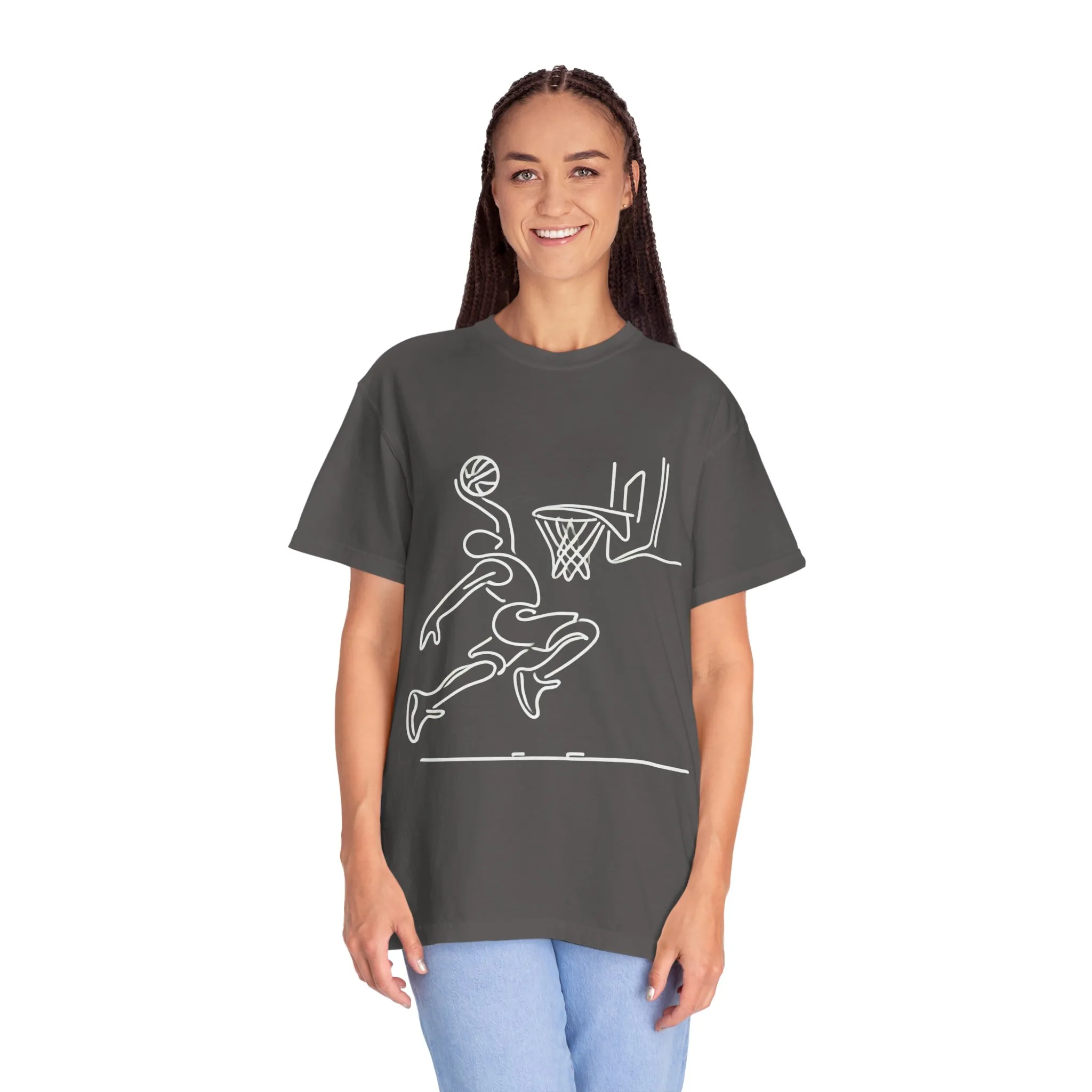 Unisex Basketball Outline T-shirt - Sporty Graphic Tee for Athletes - Image 24